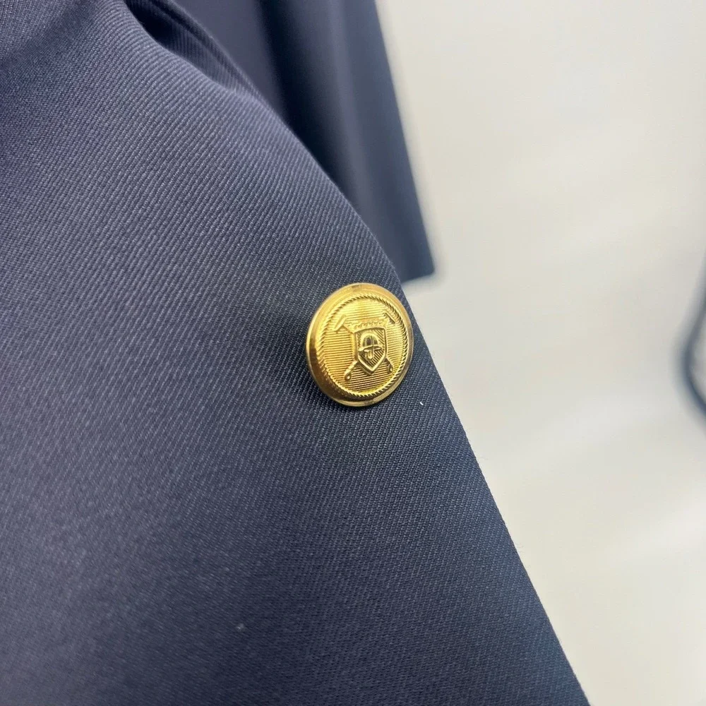 Lauren Ralph Lauren Blazer Men 40R Navy Blue Gold Button Wool Blend‎ Sport 0772
